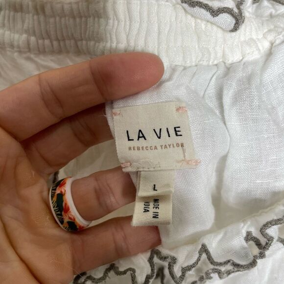 Rebecca Taylor La Vie White Boho Tank Size Large - Picture 3 of 3